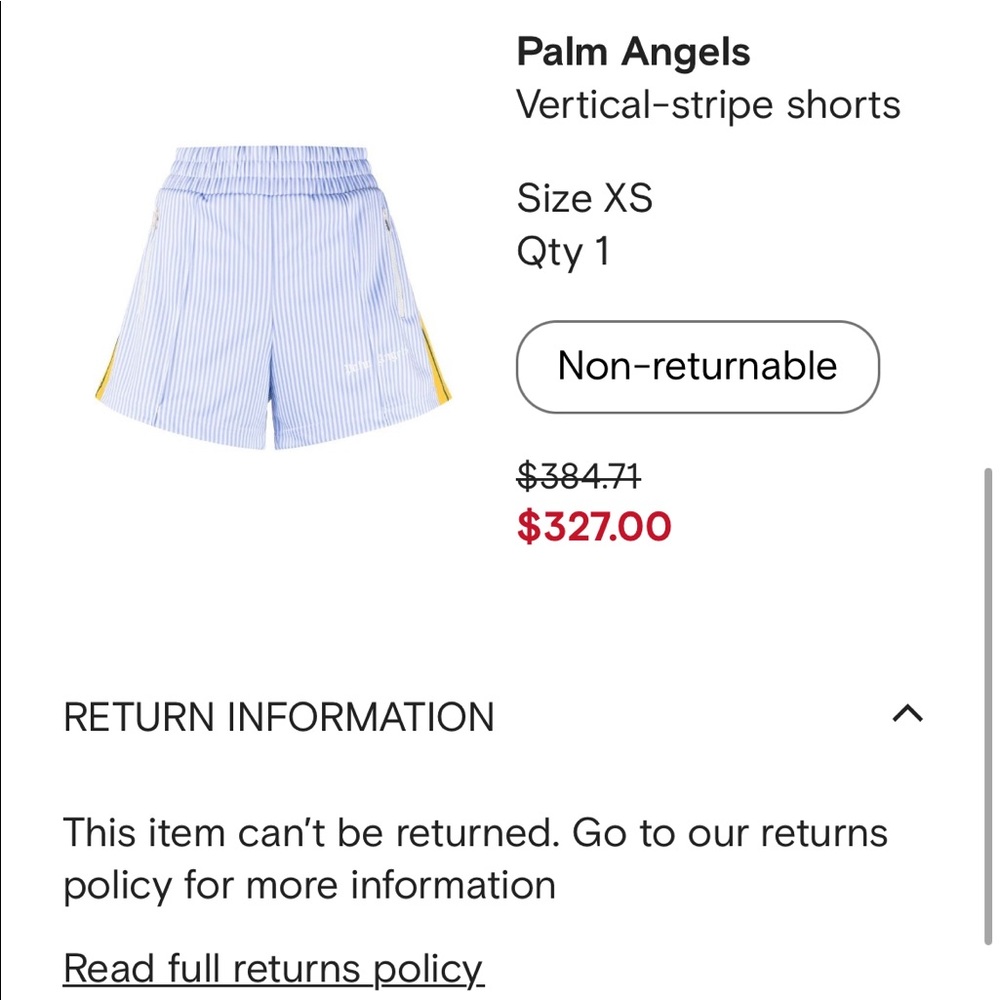Womens Palm Angels Shorts